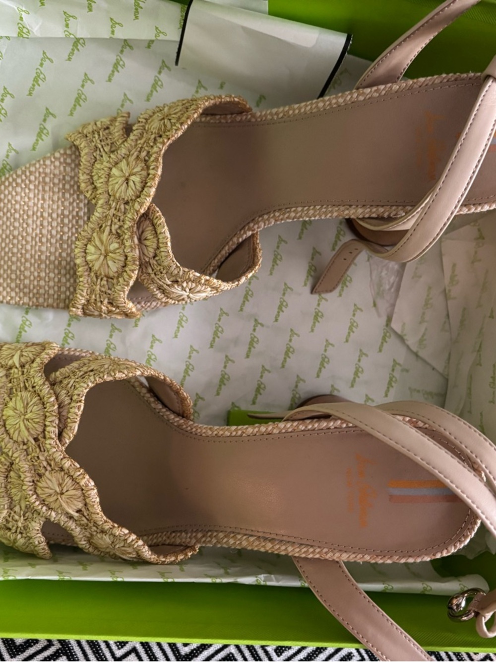 Sam Edelman Beige Crochet Strap Heels